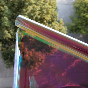Rosso arcobaleno iridescente per animali domestici pellicola per finestre antigraffio protezione solare Cellophane adesivo copertura per finestra decorativa - Product Image 4