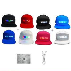 Beleuchtete Nachricht LED-Anzeige kappe USB-Aufladung App-Steuerung LED-Anzeige App Programmier bare Werbung LED-Nachricht Werbung Hut - Product Image 1
