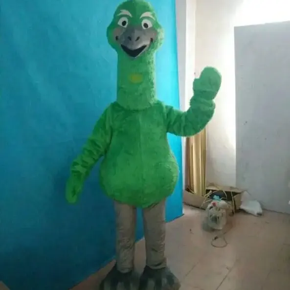 Disfraces de Mascota de avestruz peludo verde personalizado Funtoys para Halloween Cosplay disfraces de Mascota de pájaro adulto