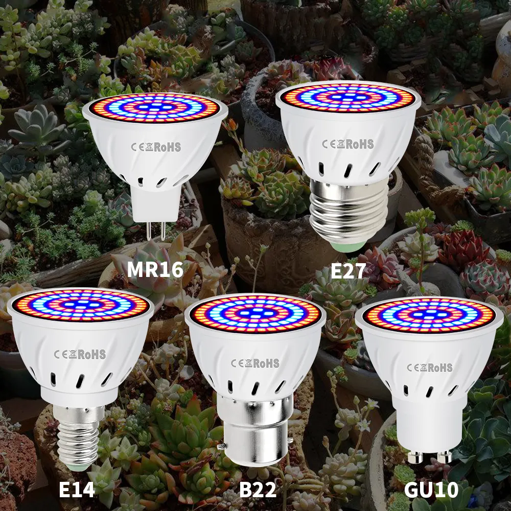 Phyto Led B22 Hydroponic Growth Light E27 Led Grow Bulb MR16 Full Spectrum 220V UV Lamp Plant E14 Flower Seedling Fitolamp GU10