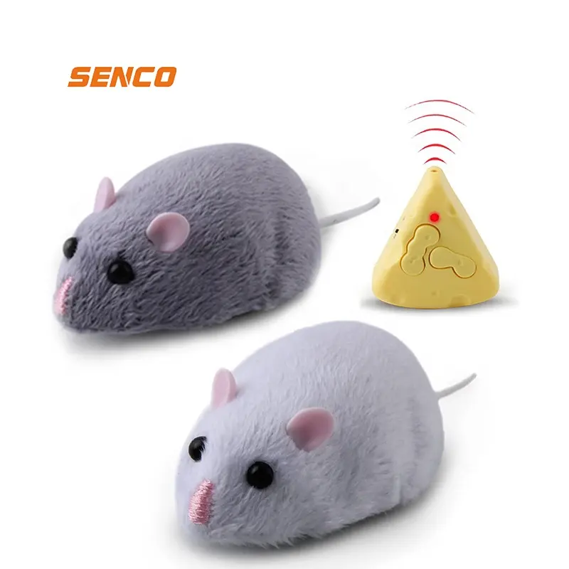 Rato de controle remoto de plástico eletrônico para gatos, mouse rc de brinquedo, modelo animal animatrônico