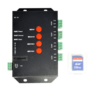 4000 пикселей T4 T-4000 SD Card пикселей контроллер для WS2801 WS2812B WS2811 LPD8806 цветных (RGB) светодиодных лент лампа программный контроллер