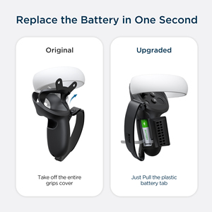 KIWI Upgrade Version Controller Grip Cover for Oculus <strong>Quest</strong> 2 Black with Replaceable Battery Opening Accessories Compatibility - Product Image 4