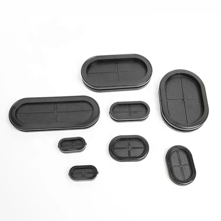 Oem Custom Gegoten Nitril Epdm Rubber Kabel Grommet Brandwerend Siliconen Rubber Grommet