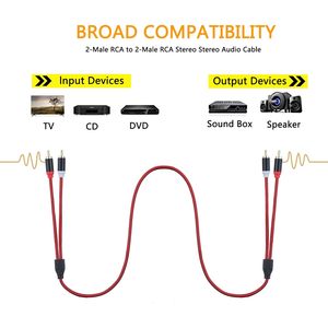 定制同轴音频电缆组件，用于汽车音频电源TRS至双RCA，用于扬声器和显示器3 RCA至2 RCA适配 - Product Image 6
