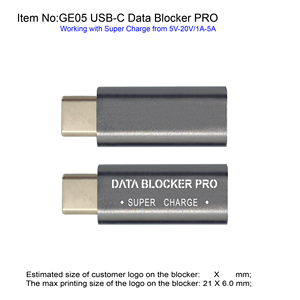 灰色のUSBType-CデータブロッカーUSB-Cジュースジャックアダプターは、iPhoneおよびiPadOEMの急速充電停止データ盗難をサポートしています - Product Image 3