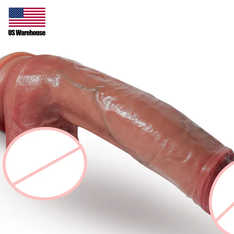 Mujer realista 8 pulgadas ventosa consolador Grande silicona succión masturbador XXX juguetes sexuales para mujeres
