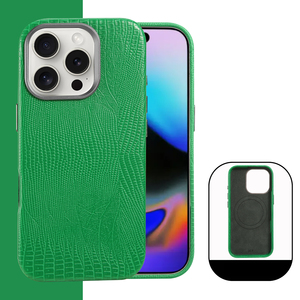 เคสโทรศัพท์มือถือลายกิ้งก่าจระเข้สำหรับ iPhone 15 16 PRO MAX เคสโทรศัพท์หนังวีแกนหรูหรา - Product Image 1