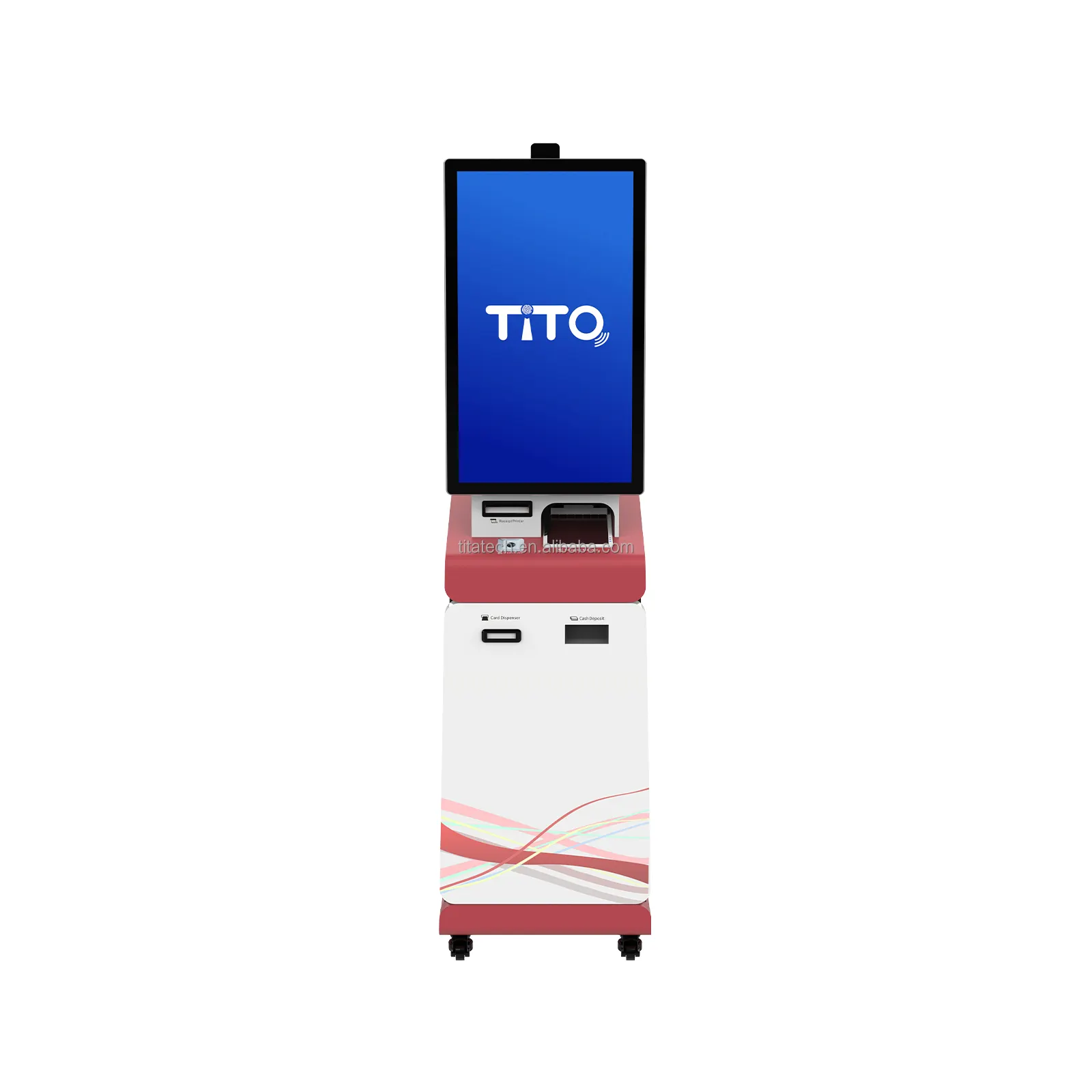Tiền mặt và tiền xu thanh toán máy tự phục vụ Android thông minh kiosk khách sạn kiểm tra trong hóa đơn thanh toán kiosk với máy in