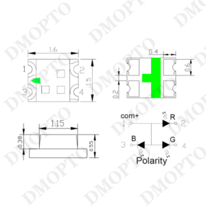1615 RGB SMD LED lamba tam renkli 100mcd vurgulamak beyaz kırmızı mavi sarı yeşil renkler ile 1615 bir iki renk ile nokta - Product Image 4