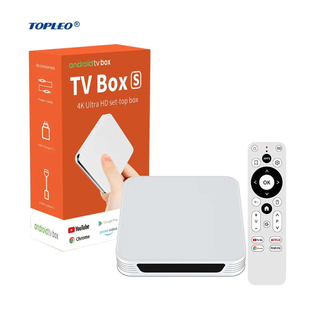 Topleo-smart tv box con android 10,0, 1gb, 8gb, 2gb, 16gb, canales gratuitos