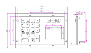 Ip65 עמיד למים לוח הר נירוסטה מקלדת מספרי עם משטח מתכת עמיד - Product Image 4