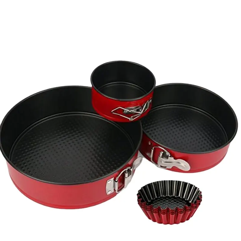 3 Buah (4 "/7"/9 ") Set Loyang Springform, Loyang Kue Bakeware Panci Kue Keju dengan 4 Buah Cetakan Tart Telur