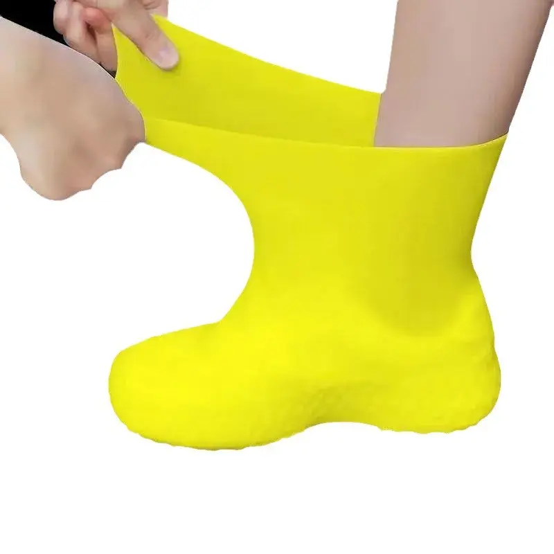 Bottes de pluie pliables et portables, couvre-chaussures en silicone imperméable et antidérapant réutilisable vente en gros