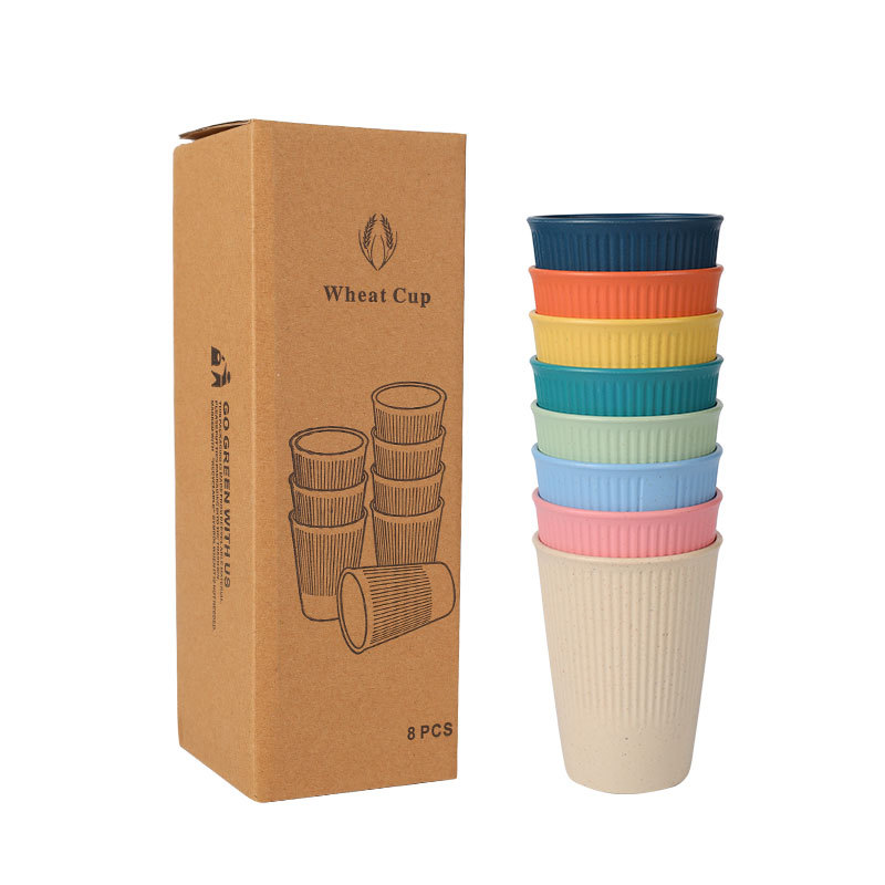 Vertical grain cup (8 sets of boxes) 8 colors blue