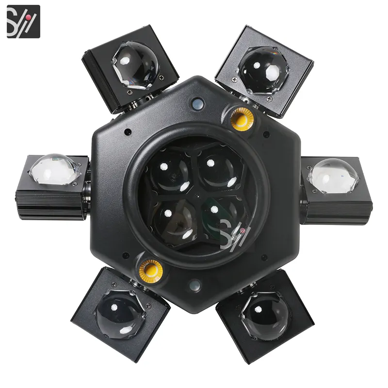 6 Arm Bee Moving Head Beam Light Laser Strobe DMX Stage Light Full Color for Disco Party Bar DJ Light KTV Club