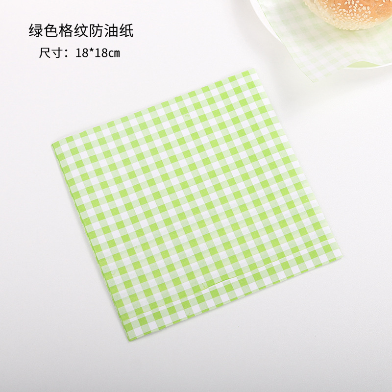 100 sheets of green checkered oil paper