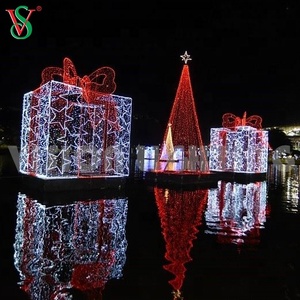 Weihnachten Outdoor Dekoration Led <span class=keywords><strong>String</strong></span> Light Riesen Geschenk box Weihnachts motiv Lichter