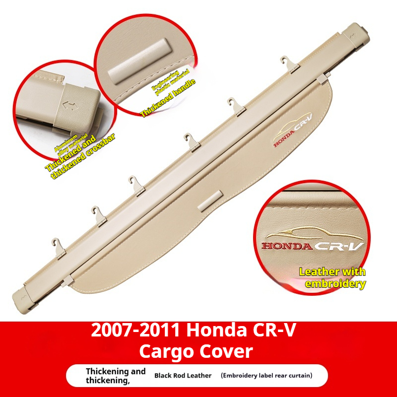 2007-2011 Honda CR-V: Negro/beige lona, cuero, estría de carbono
