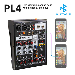 PL4 Professional <strong>4</strong>-Channel DJ <strong>Audio</strong> <strong>Interface</strong> Console <strong>Audio</strong> Mixer Mix Controller for Sound Cards &amp; Mixers - Product Image 2