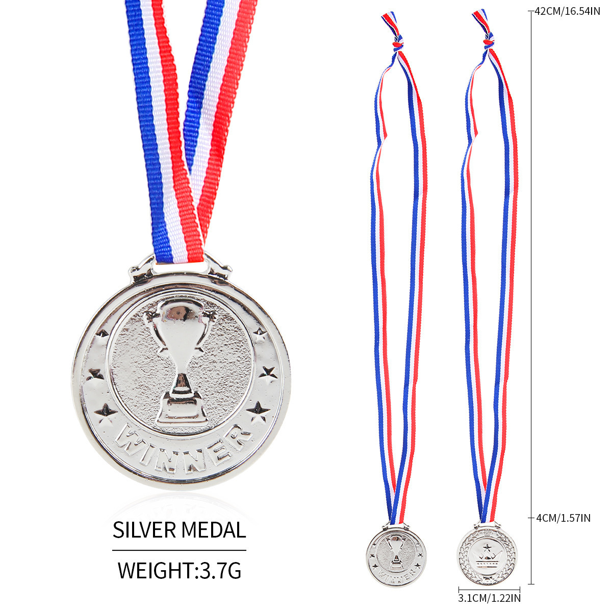 Small medal - crown trophy style - silver