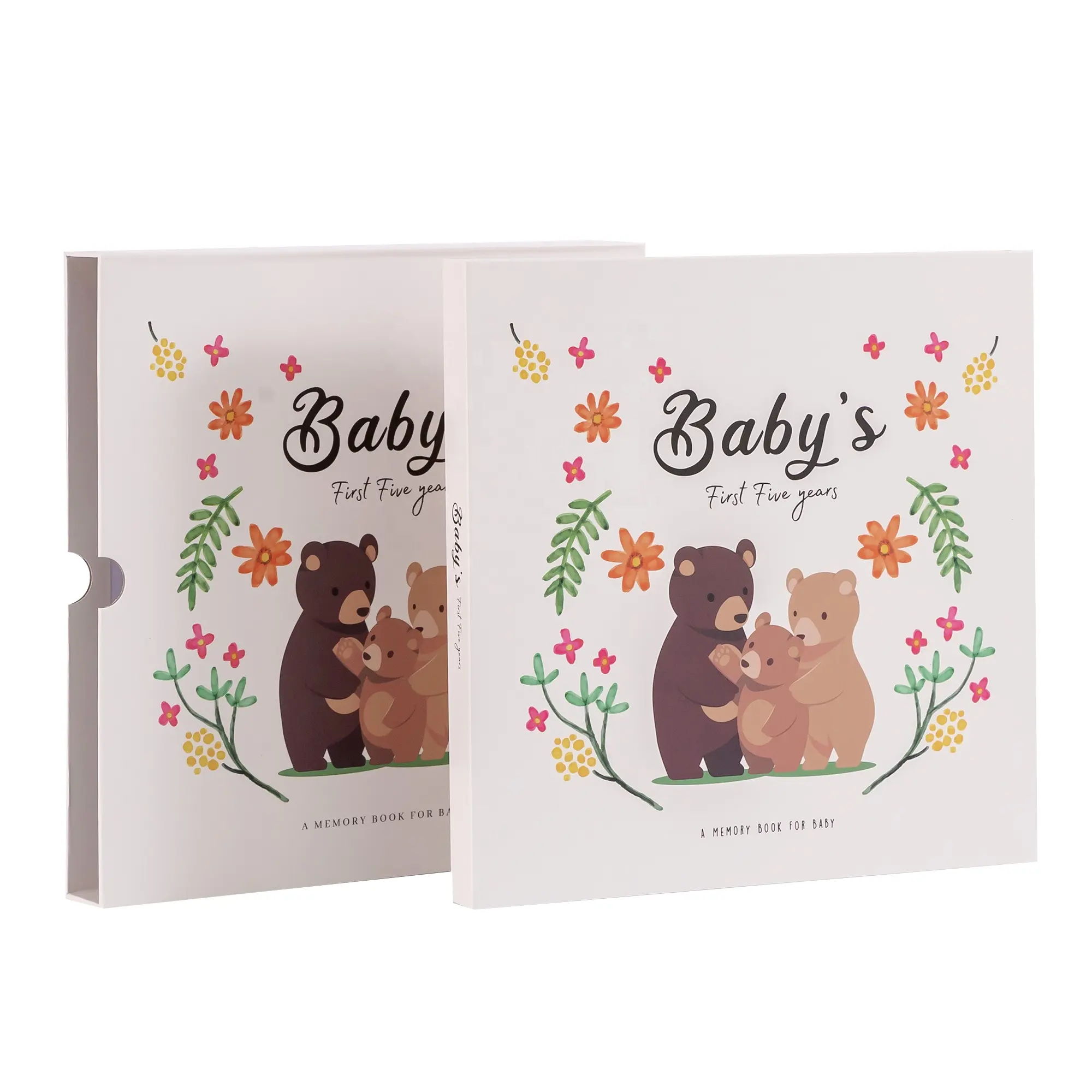 Livre personnalisé en couleur imprimé pour bébé Journal de croissance de bébé carnet de souvenirs avec boîte