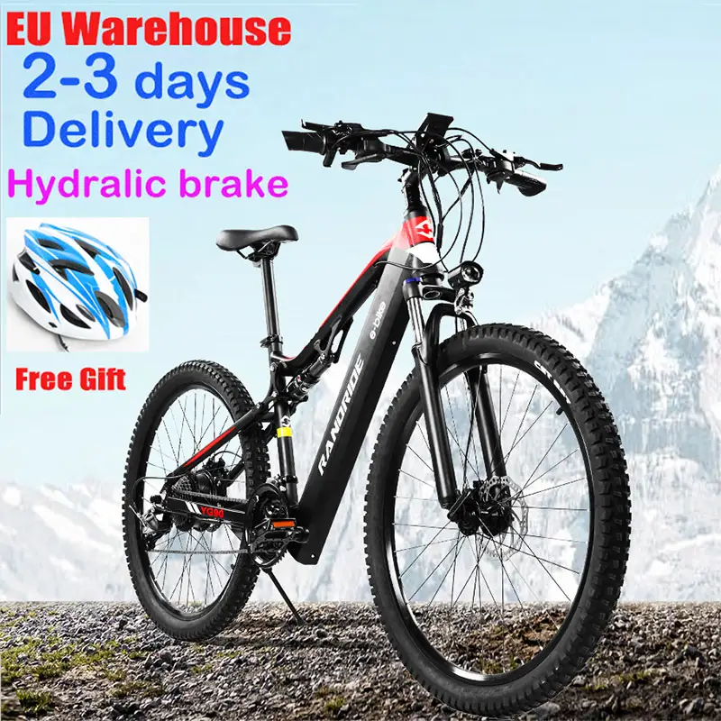EU-Lager 21-Gang-Sport-E-Bike 1000W 48V 17AH Langstrecken-Mountainbike mit Voll federung für Erwachsene