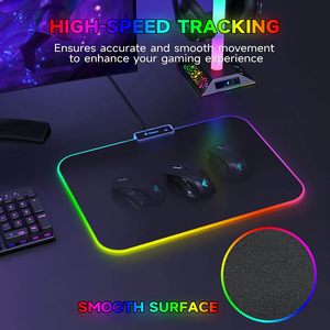 RGB Gaming Mouse Pad Pequeno Mousepad 340x245x3mm PC Gaming Acessórios LED Mouse Mat para Mesa Boy Presentes para Computador Gamer