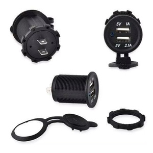 12V 3.1A USB priz soket mavi LED araba 12v24 v Usb şarj aleti tekne deniz RV USB soket araba için LED - Product Image 2