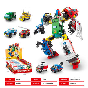 Giocattolo da costruzione per costruzioni in plastica ABS 1:8 marchi leader compatibili per bambini Robot trasformatori 6-in-1 - Product Image 4