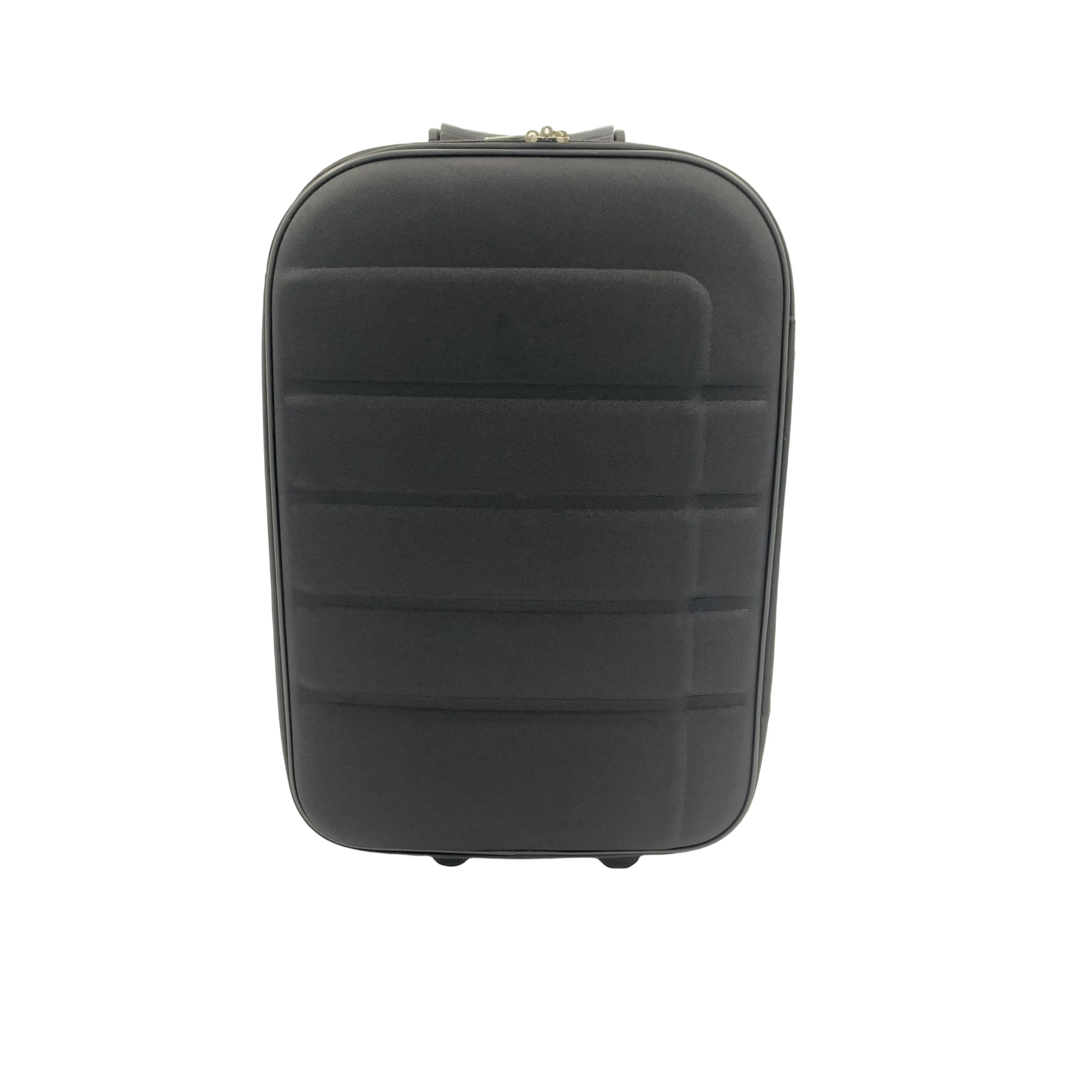 सॉफ्ट साइड 20 24 28 पॉलिएस्टर सामान निर्माता मोमेन यात्रा और बिजनेस केबिन सूटकेस अनुकूलित लोगो के लिए काला रंग