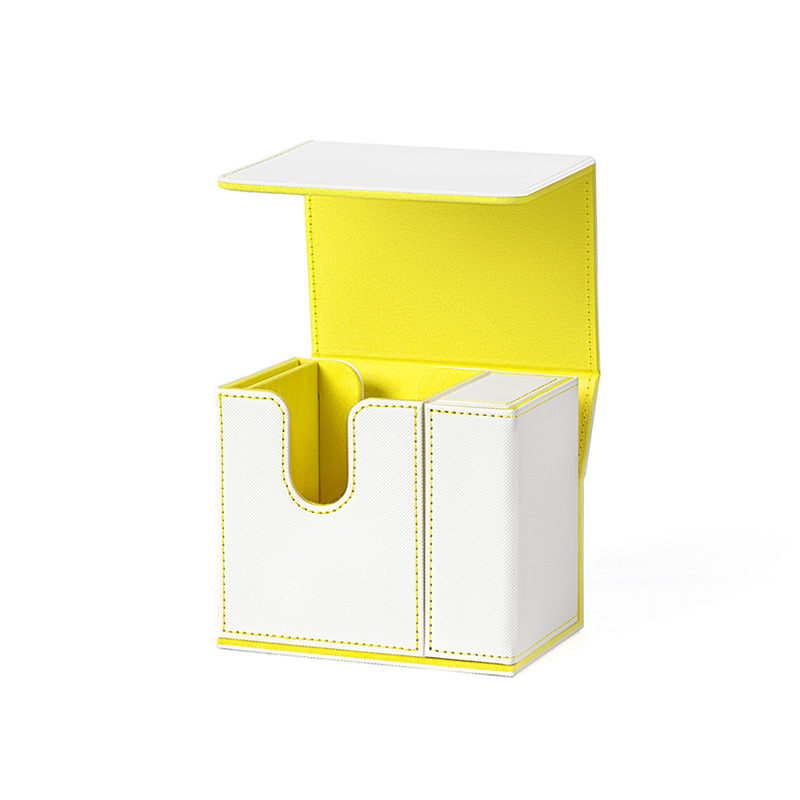 Boîte à dés à fenêtre à ouverture unique-blanc et jaune