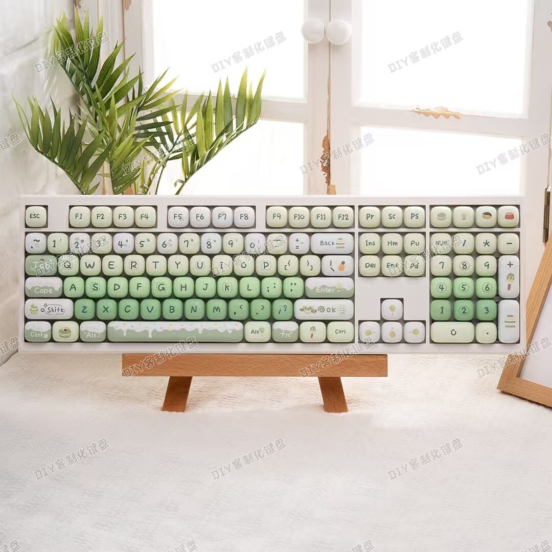 White-Z108 Keyboard+MOG Dessert House Keycaps
