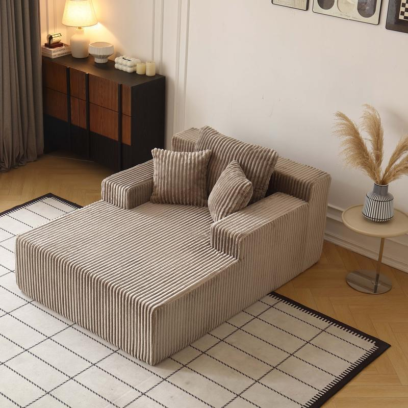 Khaki 67'' Chaise Longue Oversize