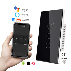 Interruttore intelligente 15A app per la casa da te timer per telefono cellulare spento controllo vocale di lusso smart life tuya touch interruttore della luce WiFi - Product Image 1