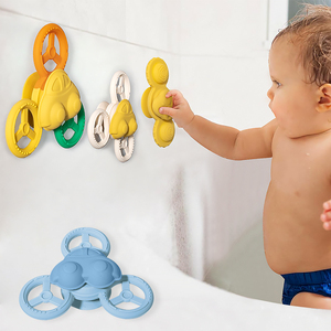 3 pcs <span class=keywords><strong>Spinner</strong></span> bé tắm Đồ chơi mạnh mẽ hút cup bé Teether con quay đồ chơi Thần Tài trẻ em phim hoạt hình ngón tay quay đồ chơi hàng đầu - Product Image 6