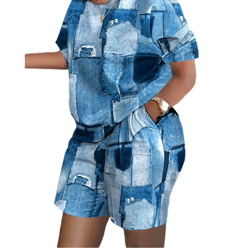 Denim blue print