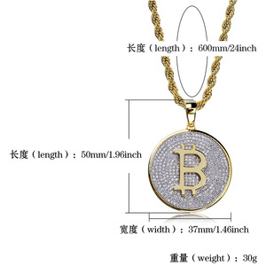 Mặt Dây Chuyền Kim Cương B Đá Cubic Zirconia Mặt Dây Chuyền Mạ Vàng Trang Sức Iced Out Hip Hop Cho Nam Nữ - Product Image 5