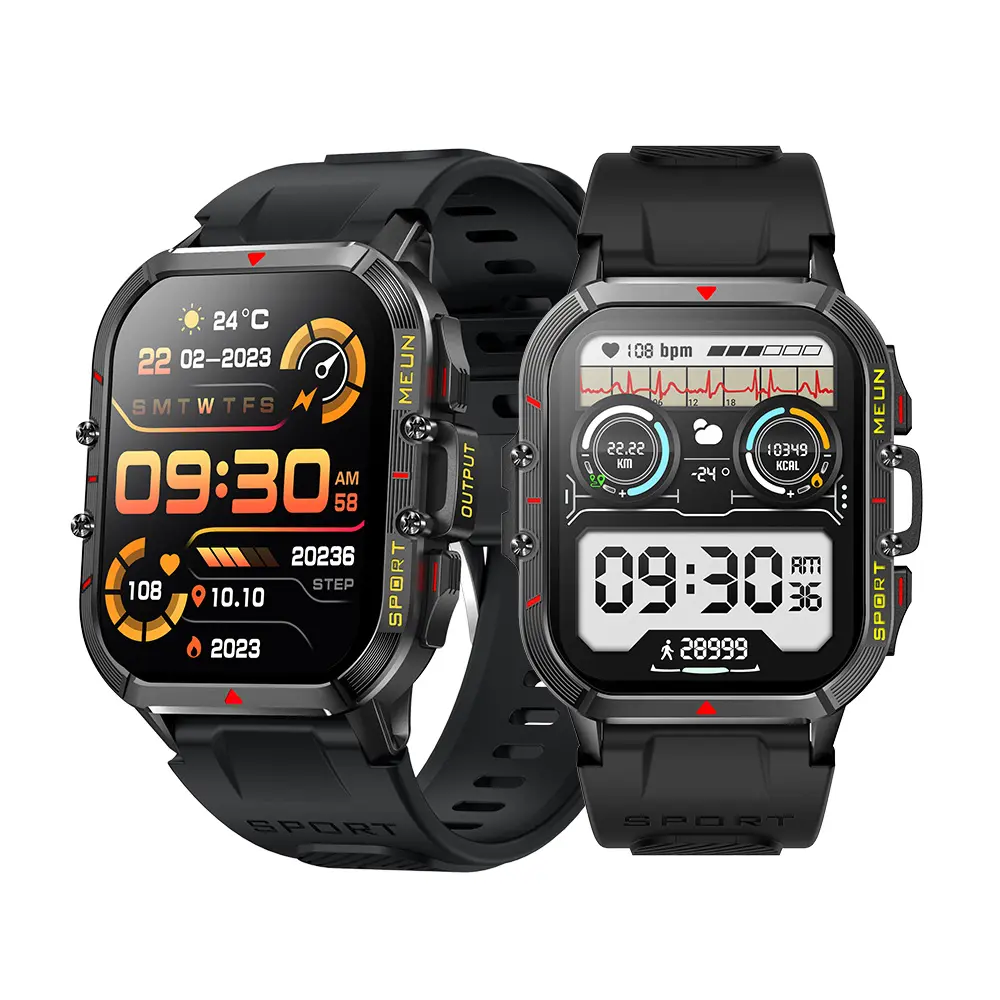 BT llamada teléfono hablar hombres montre intelligente deportes al aire libre fitness Tracker MK66 smartwatch resistente reloj inteligente MK66