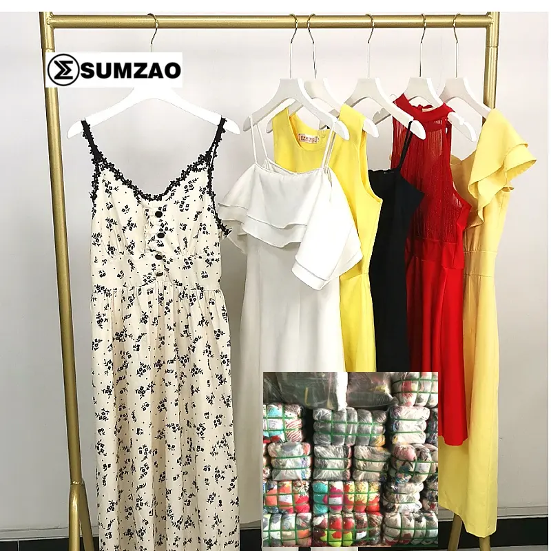 Vestido mezclado de verano para mujer, venta al por mayor, Japón, de segunda mano