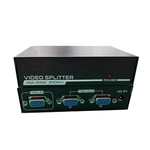 Factory Wholesale VGA <strong>Splitter</strong> <strong>1</strong> <strong>Input</strong> <strong>2</strong> <strong>Output</strong> <strong>2</strong> Ports <strong>1</strong> PC to <strong>2</strong> Monitors 200MHZ VGA HD Video <strong>Splitter</strong>