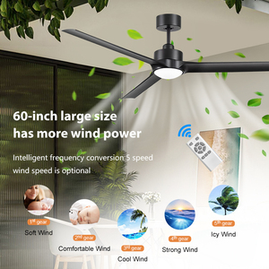 Moderna lampada da 60 pollici con ventilatore <span class=keywords><strong>a</strong></span> soffitto <span class=keywords><strong>a</strong></span> LED con telecomando ABS per esterno o domestico ventilatore <span class=keywords><strong>a</strong></span> soffitto elettrico con luce - Product Image 6
