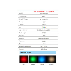 WiFi BT 12V GU10 Smart Light Bulbs Garden up Light RGBW Tuya Wifi MR16 Smart Landscape Spotlight <strong>LED</strong> Light Bulb - Product Image 3