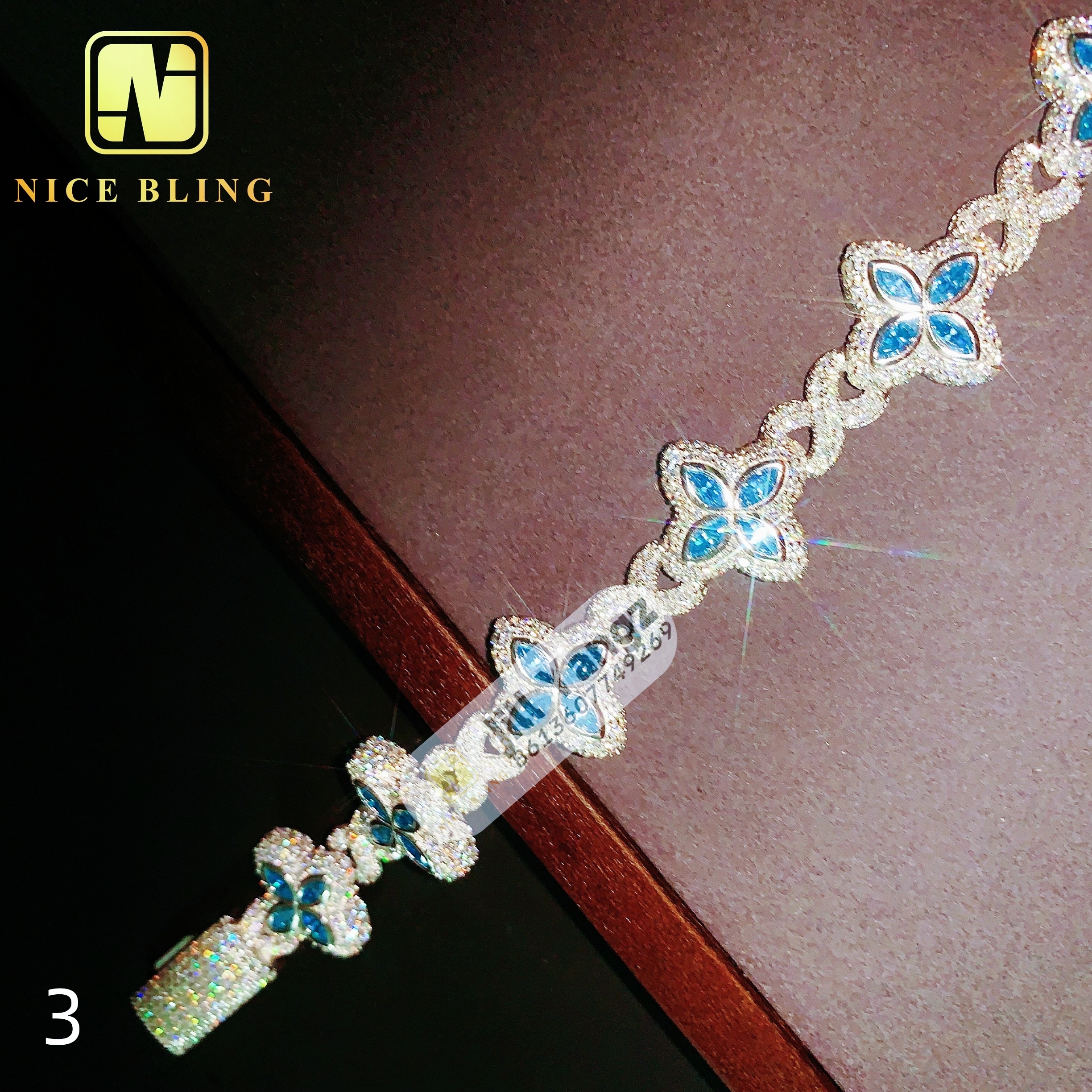 Flower - White Gold Blue Petals