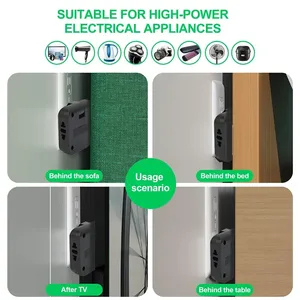 Convertidor de enchufe europeo 4 en 1, enchufe giratorio de 180 ° para carga de teléfono, 2 USB y 2 CA, adaptador de viaje de salida inalámbrica de pared Universal - Product Image 5
