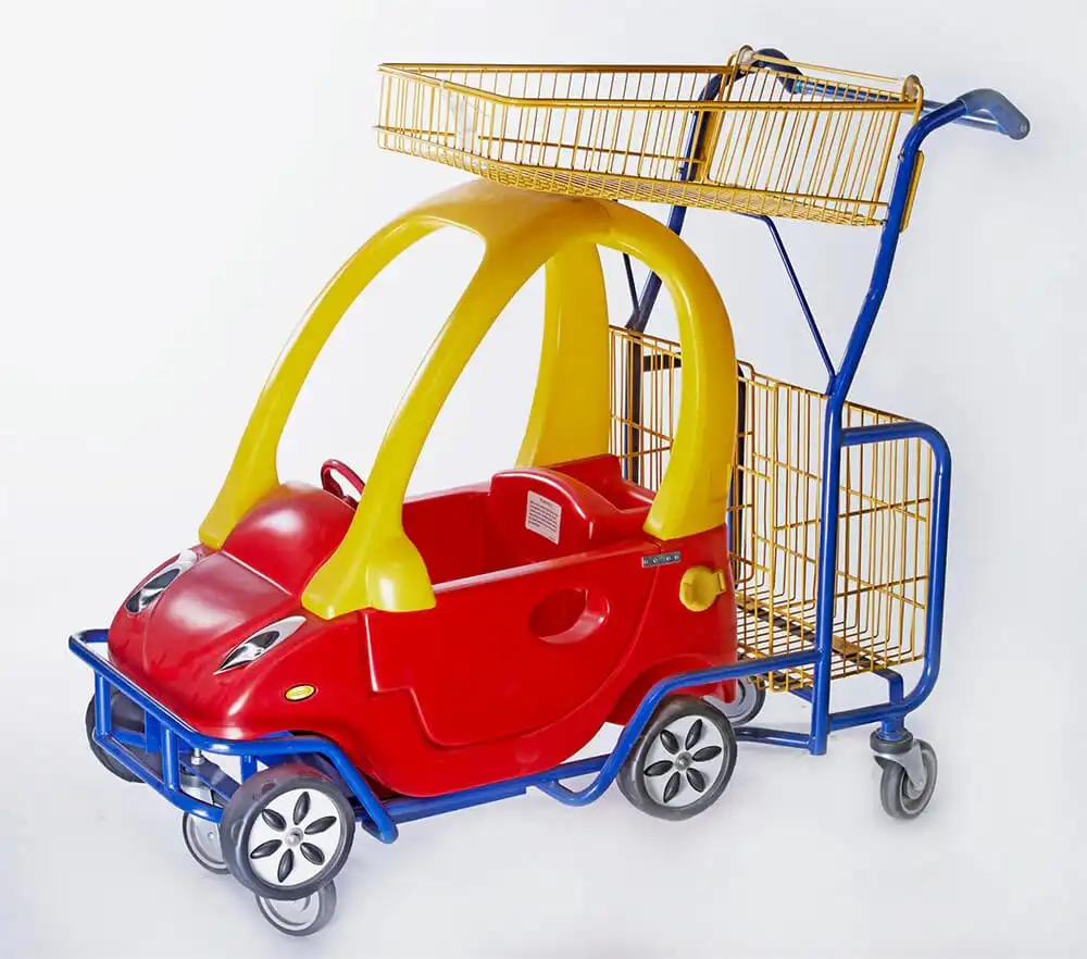 Çocuklar için oyuncak araba alışveriş sepeti arabası ile çocuk alışveriş arabası sepeti karikatür arabası