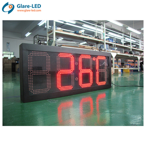Außenbereich wasserdicht Led digital doppelseitige Zeit und Temperatur Zeichen Led-Timer-Display Led-Wanduhr - Product Image 1