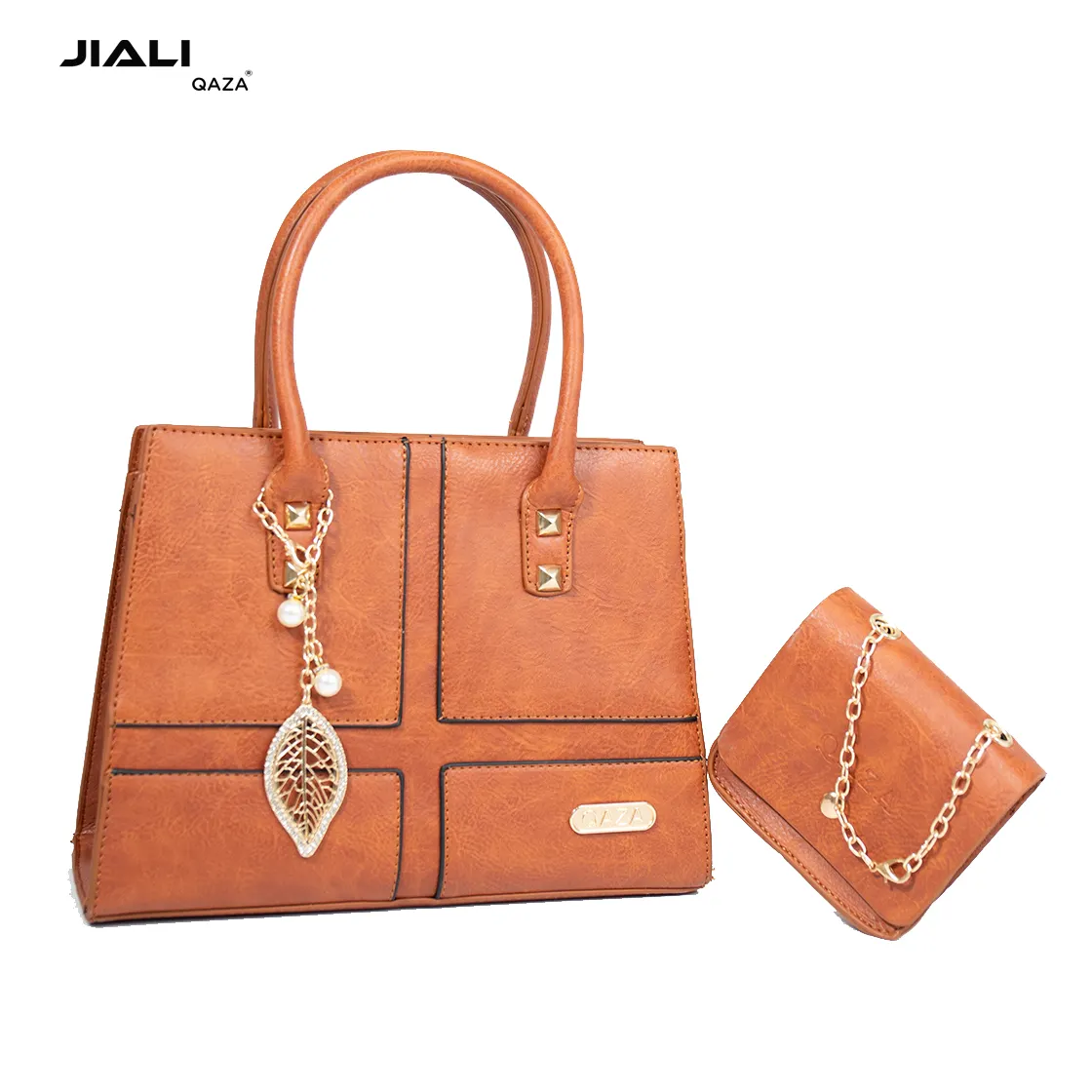 Jiali-bolsos de mano de cuero sintético 2 en 1 para mujer, carteras colgantes de buena calidad, de piel sintética