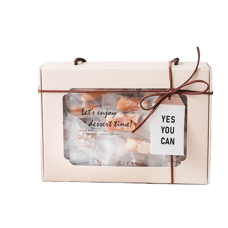 Saco de biscoitos personalizado de luxo, caixa de papelão biodegradável de grau alimentar, embalagem de bolo de biscoito portátil para macaron