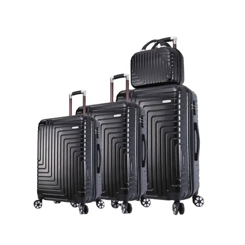 High quality 4 pcs set hard side luggage 14"18"22"26" China factory supply polycarbonate luggage fashion design plastic luggage